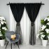 Set 2 bucati Draperie Simplicity, tip panou, Negru cu Gri, 3m latime x 2.32m inaltime, cu rejansa pentru bara [5]