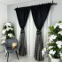 Set 2 Draperii Lines, Satinata, Texturata, Negru, 140cm latime x 260cm inaltime, cu tiv lat pt bara [6]