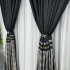 Set 2 Draperii Lines, Satinata, Texturata, Negru, 140cm latime x 260cm inaltime, cu tiv lat pt bara [7]