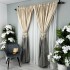 Set 2 Draperii Simplicity, Satinata, Texturata, Crem cu Gri, 140cm latime x 260cm inaltime, cu tiv lat pt bara [6]