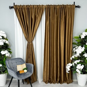 Draperie Soft Touch, cu Aspect Fin și Tenta Satinată, 140cm latime x 260cm înălțime, cu TIV LAT, Maro Bronz Draperie Soft Touch, cu Aspect Fin și Tenta Satinată, 140cm latime x 260cm înălțime, cu TIV LAT, Maro Bronz