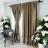 Set 2 Draperii Blackout 80%, din Catifea cu Broderie, 140cm latime x 260cm înălțime, cu TIV LAT, Elite V3, Bej [2]