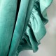 Draperie din catifea, cu volanase - LA COMANDA pe dimensiunile tale, verde aqua