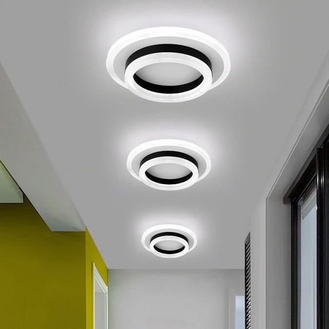 Lustra LED RFAN, Model B100, 3 Tipuri De Lumina, 40W, Alb