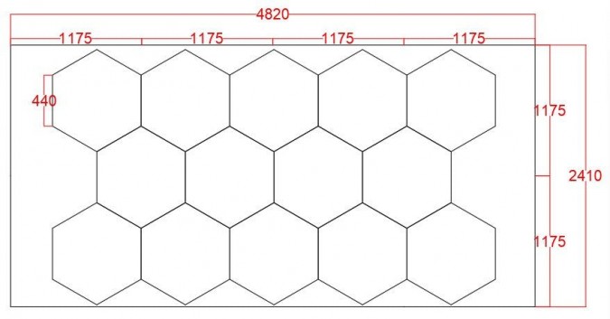 HoneyComb LED RFAN, 14 X Hexagon, Lumina Rece, 6500K, 672W