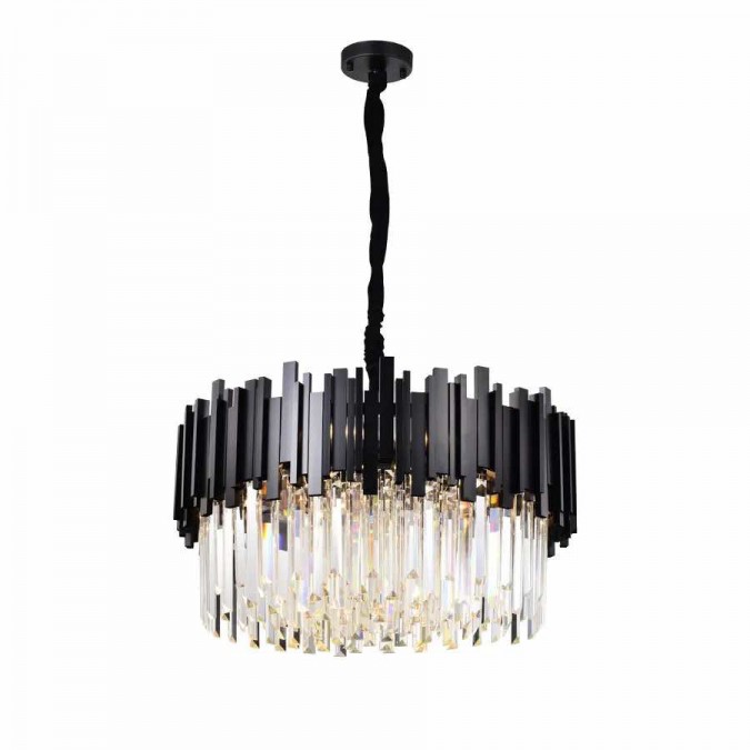 Candelabru RFAN, Model WL339/300, Textura Cristal, Metal, 3 X E27, Negru