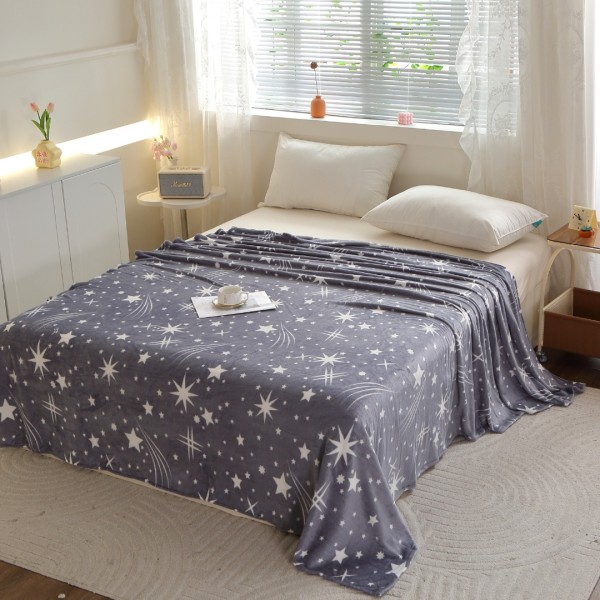 Pătură Super Soft Cocolino, 200x230 cm – Răsfăț absolut în zilele reci, Gri, ploaie de stele [1]