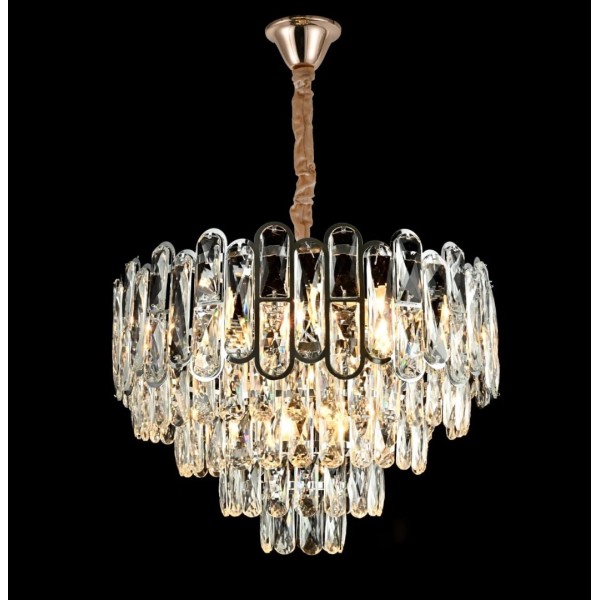 Candelabru RFAN, Model 7001, Textura Cristal, Metal, 8 X E27, Auriu [1]