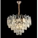 Candelabru RFAN, Model 7001, Textura Cristal, Metal, 8 X E27, Auriu