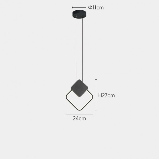 Pendul RFAN, Model D005, 3 Tipuri Lumina, Inaltime Reglabila, 18W, Negru