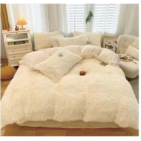 Lenjerie pat dublu, Super Pufoasa COCOLINO Fluffy, 4 piese, crem [1]
