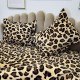 Lenjerie pat dublu, Super Pufoasa COCOLINO, 4 piese, Bej, Maro, animal print