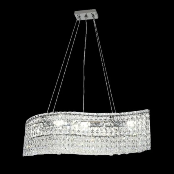 Candelabru RFAN, Model RF7108/900*300, Textura Cristal, Metal, 6 X E14, Argintiu [1]