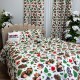 Set Lenjerie Pat Dublu Crăciun 4 Piese + 2 Draperii 150x235cm din Bumbac Ranforsat – Confort și Eleganță, Fabricat în România, Alb, Verde, Maro, Verde, veverite