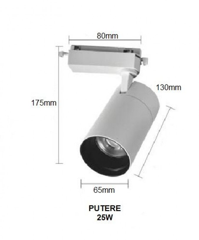 Proiector LED RFAN, Model B52 WH, 25W, 3000K Lumina Calda, Directionabil Pe Sina Monofazata, Alb