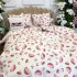 Lenjerie de Pat Dublu, Bumbac Ranforce, 6 piese, Croită cu Grija in Atelierul Cumparamisim - Lux Suprem, Rafinament Desăvârșit, Confort Regal, Alb, Roz, pepene  [4]