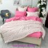 Lenjerie pat dublu, Finet, 6 piese, Roz, inimioare [3]