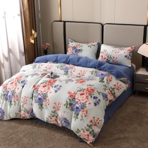 Lenjerie pat dublu, Super Pufoasa COCOLINO, 4 piese, Verzui, flori Lenjerie pat dublu, Super Pufoasa COCOLINO, 4 piese, Verzui, flori