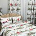 Set Lenjerie Pat Dublu Crăciun 4 Piese + 2 Draperii 150x235cm din Bumbac Ranforsat – Confort și Eleganță, Fabricat în România, Bleu, Verde, Rosu, peisaj montan de iarna, brazi, cabane, cerbi [5]