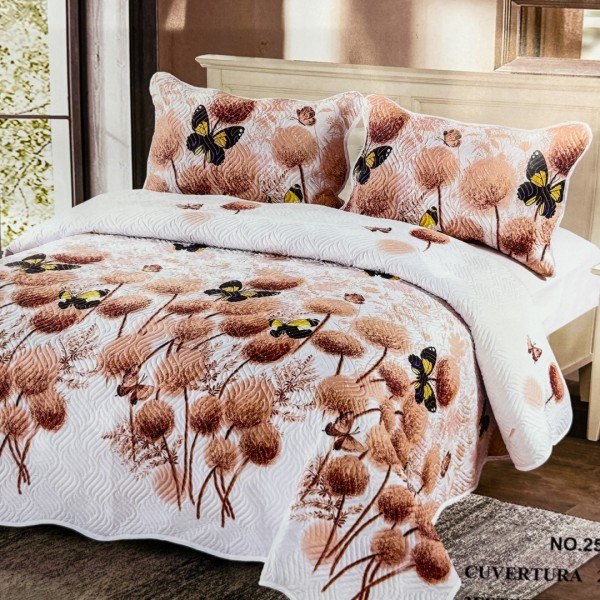 Cuvertură Pat Dublu, 3 Piese, Bumbac 100% Imprimat – Calitate Premium, cu Imprimeu Durabil, cod CSA-CV41 [1]