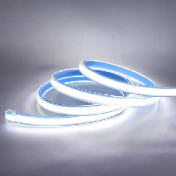 Banda LED COB, Flexibila, IP65, 280 LED/M, Lumina Rece, 6000K, 8W/m, 100m/Rola, 220V, Cu Alimentator Inclus [1]