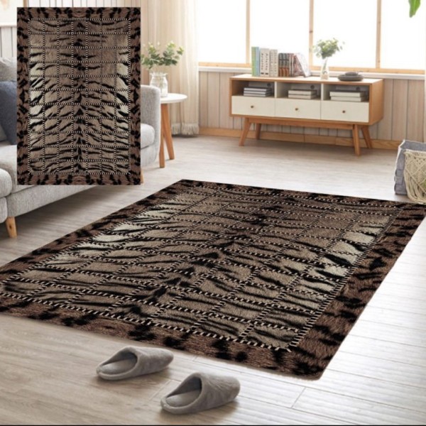 Covor Antiderapant, Animal Print, 80x150cm, Maro/Negru [1]