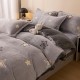 Lenjerie pat 1 PERSOANA, Super Pufoasa COCOLINO, 4 piese, Jojo Home, Gri, stelute