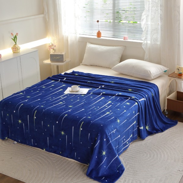 Pătură Super Soft Cocolino, 200x230 cm – Răsfăț absolut în zilele reci, Albastru, meteoriti [1]
