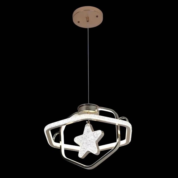 Lustra LED Tip Pendul RFAN, Model 1265/3, 3 Tipuri De Lumina, Inaltime Reglabila, 136W, Auriu [1]