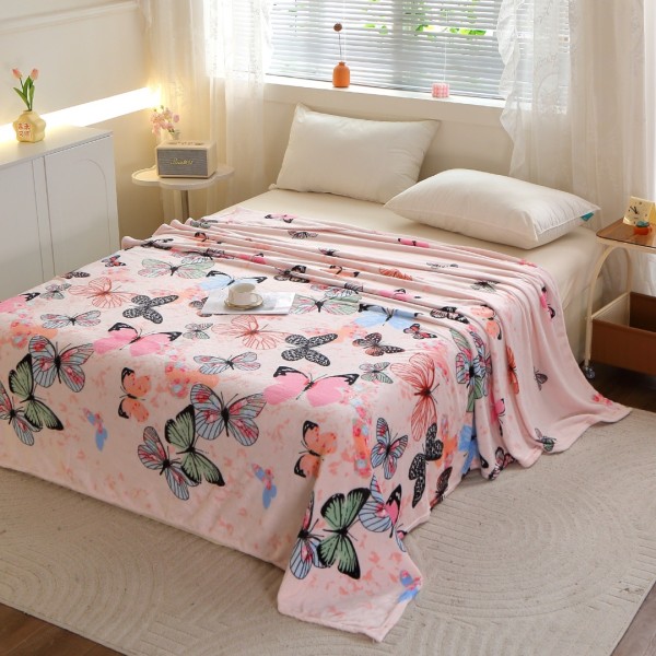 Pătură Super Soft Cocolino, 200x230 cm – Răsfăț absolut în zilele reci, Roz, fluturi [1]