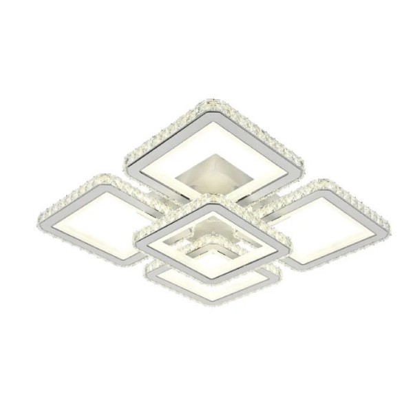 Lustra LED RFAN, Model R9004/4+1, Cu Telecomanda, 3 Tipuri De Lumina, Intensitate Reglabila, 240W, Alb [1]