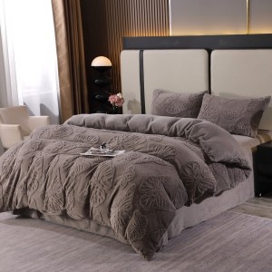 Lenjerie de Pat Dublu, Cocolino Ultra Pufoasă, 4 piese, cu Fluturi 3D, Gri inchis