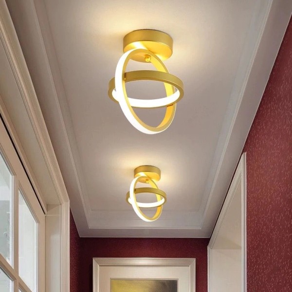 Lustra LED RFAN, Model D200G, 3 Tipuri De Lumina, 40W, Auriu [1]