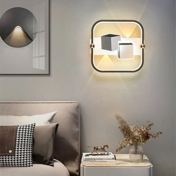Aplica LED 3D RFAN, Model B599, 3 Tipuri De Lumina, 56W, Alb/Gri [1]