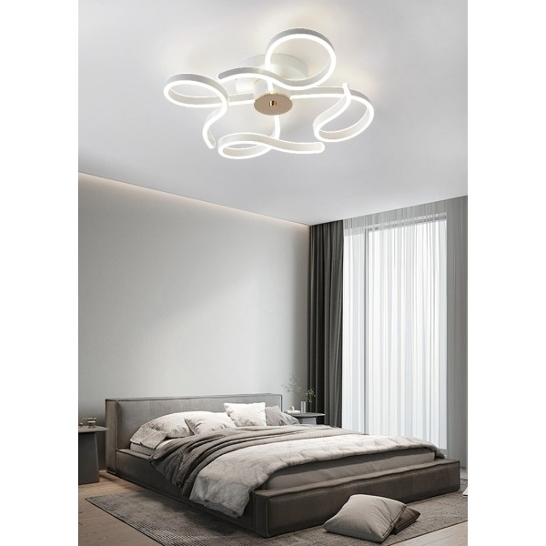 Lustra LED RFAN, Model T9877, Cu Telecomanda, 3 Tipuri De Lumina, Intensitate Reglabila, 288W, Alb/Auriu [1]
