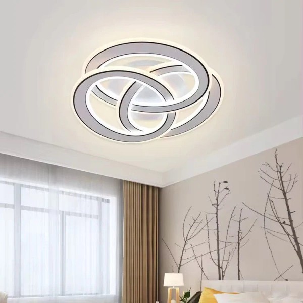 Lustra LED RFAN, Model R9137/490, Cu Telecomanda, 3 Tipuri De Lumina, Intensitate Reglabila, 59W, Alb/Negru [1]