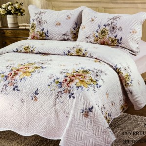 Cuvertură Pat Dublu, 3 Piese, Bumbac 100% Imprimat – Calitate Premium, cu Imprimeu Durabil, cod CSA-CV13 Cuvertură Pat Dublu, 3 Piese, Bumbac 100% Imprimat – Calitate Premium, cu Imprimeu Durabil, cod CSA-CV13