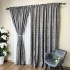 Set 2 Draperii din Jacquard model Nisip, 140cm latime x 260cm înălțime, cu TIV LAT, GRI MEDIU [2]