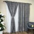 Set 2 Draperii din Jacquard model Nisip, 140cm latime x 260cm înălțime, cu TIV LAT, GRI MEDIU [3]