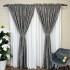 Set 2 Draperii din Jacquard model Nisip, 140cm latime x 260cm înălțime, cu TIV LAT, GRI MEDIU [5]