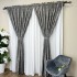 Set 2 Draperii din Jacquard model Nisip, 140cm latime x 260cm înălțime, cu TIV LAT, GRI MEDIU [6]