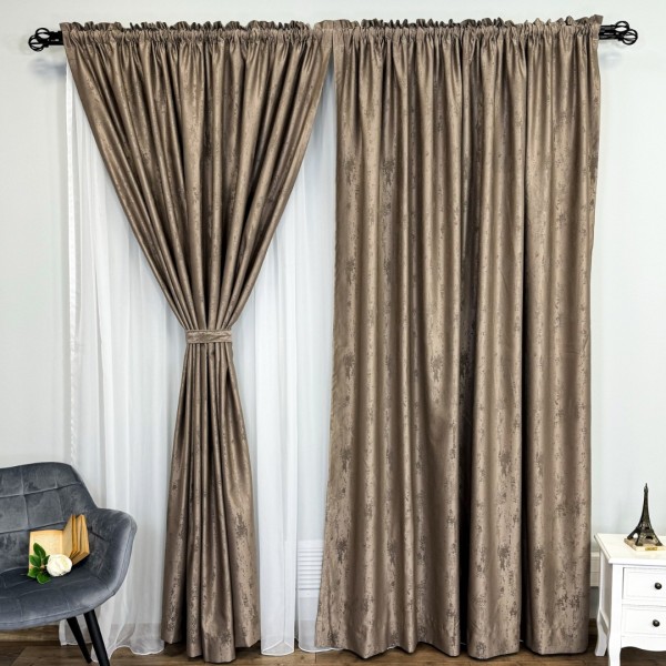 Draperie din Jacquard model Nisip, 140cm latime x 260cm înălțime, cu TIV LAT, MARO CAPPUCCINO [1]