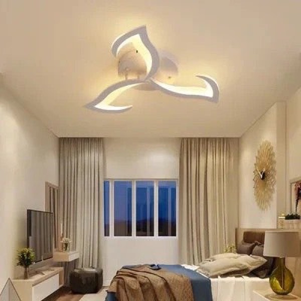 Lustra LED RFAN, Model M027-3, Cu Telecomanda, 3 Tipuri De Lumina, Intensitate Reglabila, 30W, Alb [1]