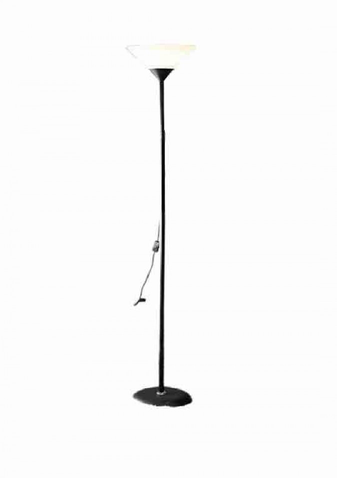 Lampadar Veioza, Model 8004, Fix, Otel/Plastic/Polietilenic, Negru, Inaltime 165 Cm