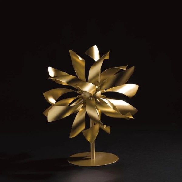 Veioza, Aluminiu, Inaltime 50 Cm, Auriu [1]