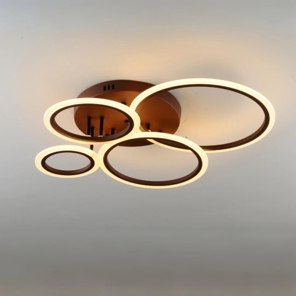 Lustra LED RFAN, Model K001-4, Cu Telecomanda, 3 Tipuri De Lumina, Intensitate Reglabila, 118W, Maro [1]