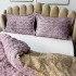  Pilota CoCoLiNo Sherpa tip Tricotaj cu blanita bej, matlasata, 200x230cm + 2 fete de perna 50x70cm, lila [6]