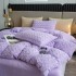 Lenjerie pat dublu, Super Pufoasa COCOLINO, cu Blanița de Iepure, cu model de trandafiri 3D, 4 piese, Lila [3]
