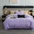 Lenjerie pat dublu, Super Pufoasa COCOLINO, cu Blanița de Iepure, cu model de trandafiri 3D, 4 piese, Lila [5]