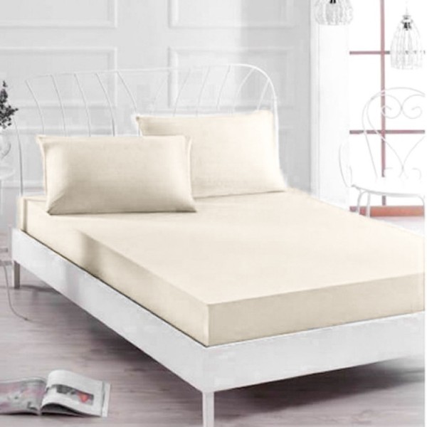 Husa saltea 140x200cm, cu elastic, Jersey, Ivoire [1]